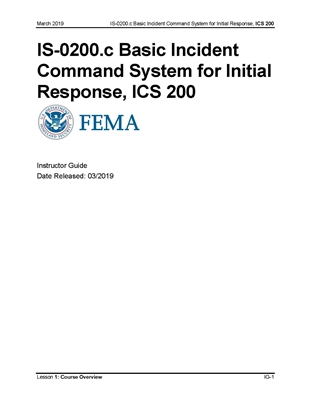 ICS For Single Resources And Initial Action Incidents, ICS-200.c ...